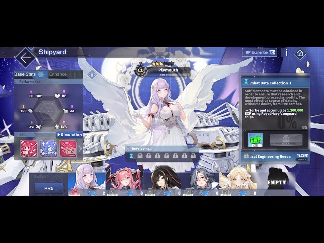 Azur Lane: HMS Plymouth "Combat Data Collection I" EXP Farm [PR5] AL & WoWs Collab (7/14/2022)