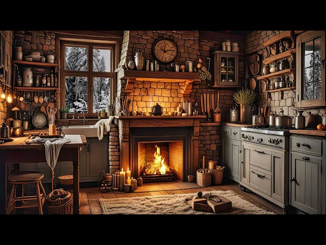 Cozy Winter Fireplace Ambience: Relaxing Piano Music for Studying