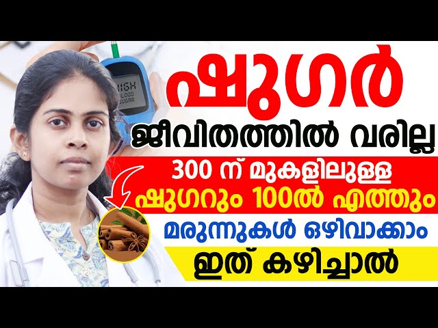 ഷുഗർ ജീവിതത്തിൽ വരില്ല  300 നു  മുകളിലുള്ള ഷുഗർ  100ൽ എത്തും