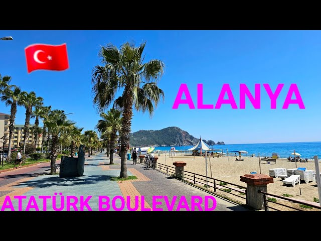 TURKEY 🇹🇷 ALANYA walk Atatürk boulevard to center 24 April 2023 4K 60FPS HDR no commentary