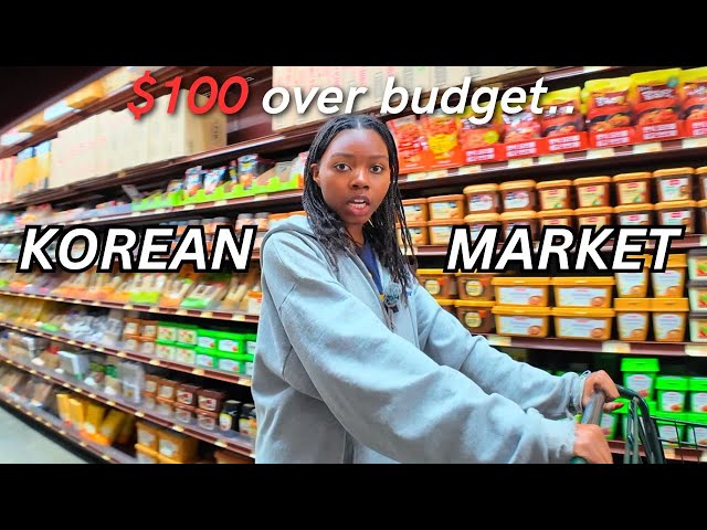 I Spent $100 at KOREAN MARKET as a BROKE COLLEGE STUDENT