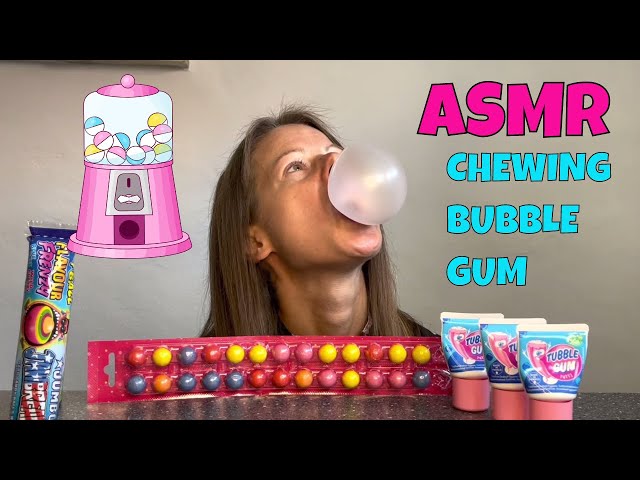 ASMR: RELAXING GUM CHEWING | BUBBLE BLOWING I ASMR BIG CANDY