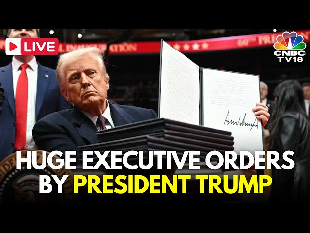 LIVE: President Donald Trump Signs Key Executive Orders Hours in Front of Crowd of Supporters | N18G