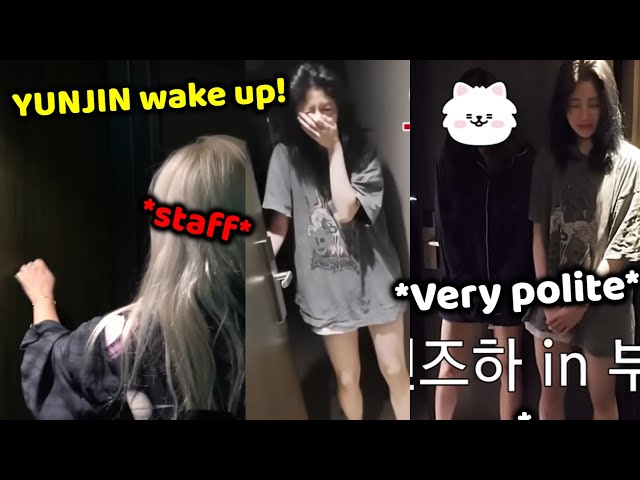 Staff Wakes Yunjin & Kazuha Up in Their Rooms | funny moments