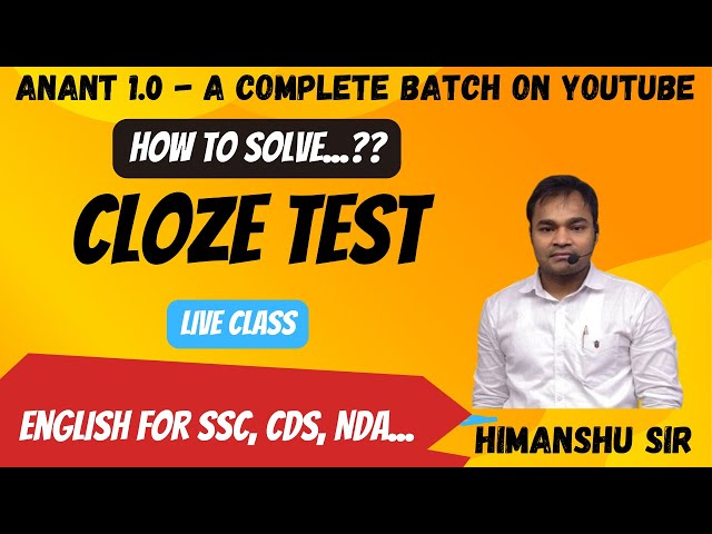 How to solve CLOZE TEST - 01