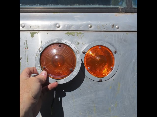 Installing LED Bulbs and NOS Front Running Light Housings on my Grumman Olson Kurbside Step Van.