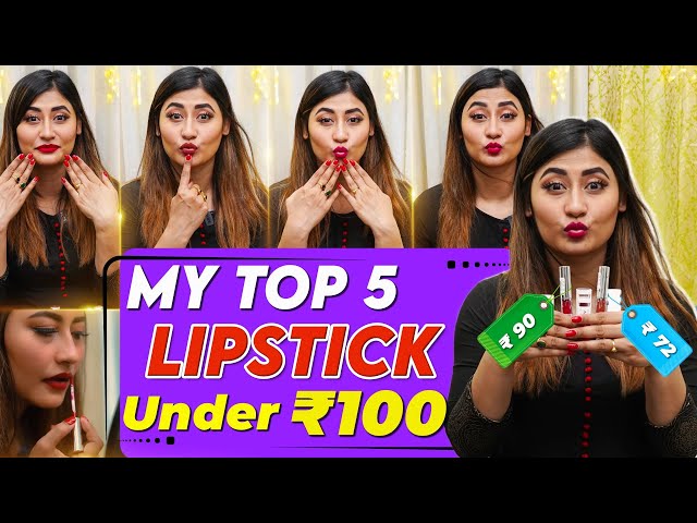 My Top 5 Lipstick Under ₹100 💄💋 | Dark Shades | Sunita Xpress