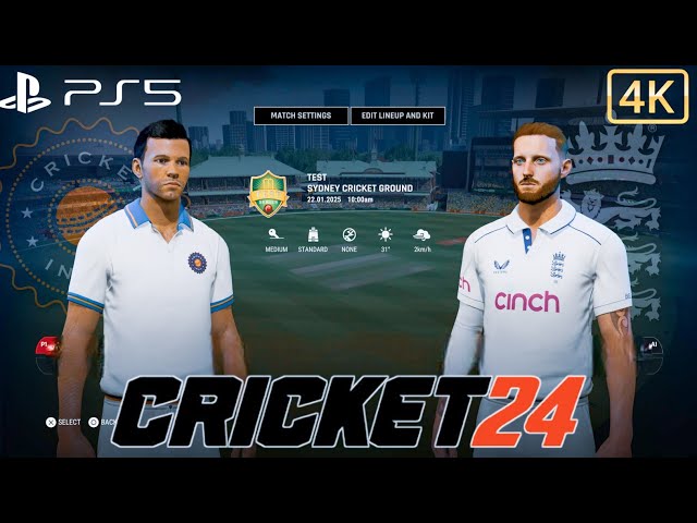 PS5 CRICKET 24|INDIA VS ENGLAND CRICKET 24|10 OVER GAMEPLAY