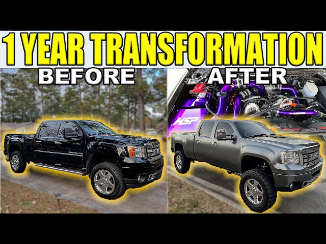 CLEANEST 1 Year Transformation of my 2011 LML Denali Duramax | Big Turbo | Custom wrap | +600 hp |