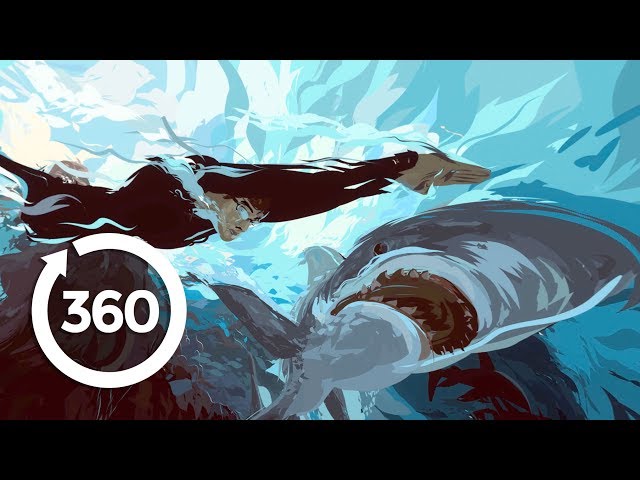 3D Painting: Phelps Vs. Shark (360 Video)