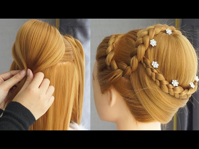 Hairstyle For Gown Dress For Farewell Party - Cute Easy Hairstyle For Wedding