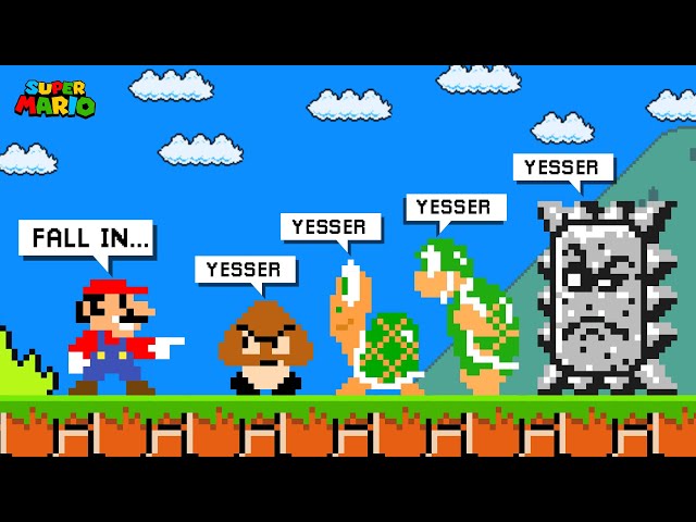 Super Mario Bros., But Mario Can Tame All Enemies