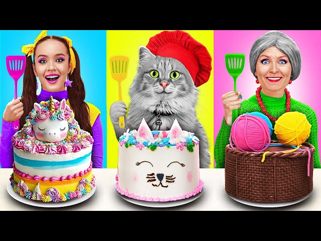 GRANNY vs MY CAT vs ME 🎂 Epic Cake Decorating Challenge – Who Takes the Prize? by YayTime! STAR