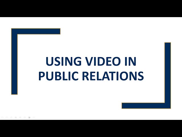 Using Video in Public Relations