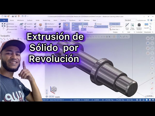 extrusión de solido por revolución Mastercam  Mastercam SolidWorks  Mastercam #Mastercam2024