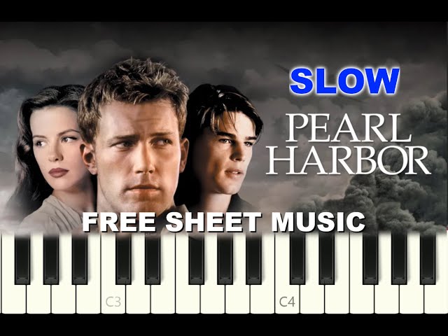 SLOW piano tutorial "AND THEN I KISSED HIM" from Pearl Harbor, free shee t music (pdf)