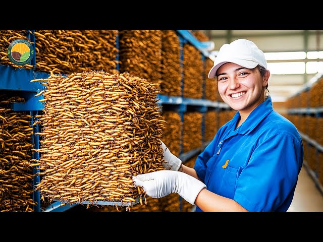 How Farmers Raise Billions of Mealworms and Process Them on Large Farms | Farming Documentary