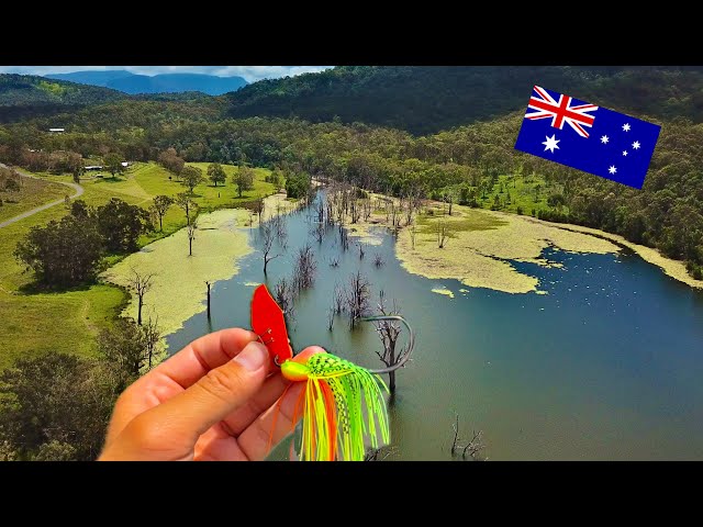 Japanese Angler Fishes for Bass in an Australian Dam