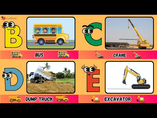 ABC Vehicles Song 🚗🚁 Learn A to Z Vehicles for Kids! | Fun Transportation Song 🚜🚛 | #abcd #kids