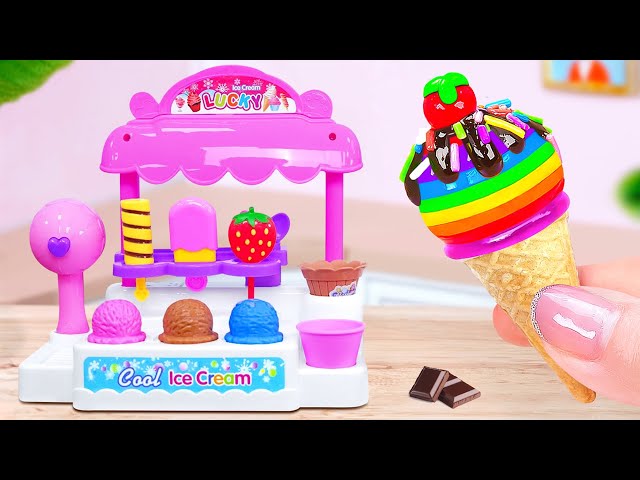 Rainbow Ice cream Cone And Strawberry Kitkat Chocolate ✨ Mini Ice Cream Dessert Recipes 🍡 Cake Gems