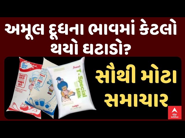 Amul Milk Price Down | અમૂલ દૂધના ભાવમાં કેટલો થયો ઘટાડો? જુઓ આજના સૌથી મોટા સમાચાર | ABP Asmita