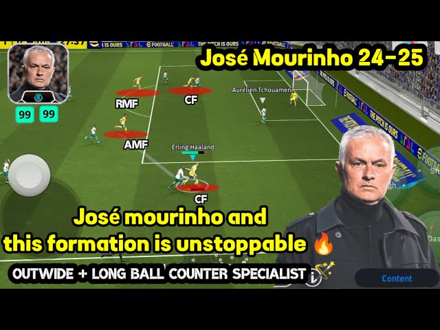 Why Jose Mourinho is the best manager right now in eFOOTBALL MOBILE | Outwide Playstyle Tactics 🔥