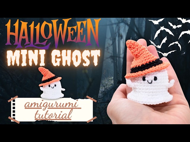 Quick crochet Ghost Halloween mini amigurumi tutorial - How to crochet an amigurumi Ghost