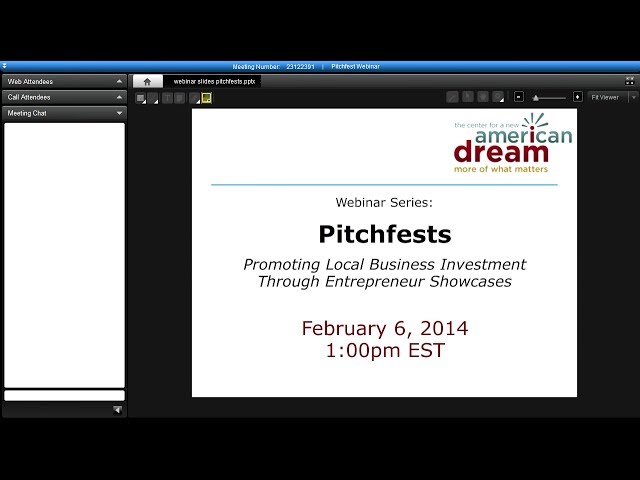 Webinar Recording: Pitchfests - Promoting Local Business Investment Through Entrepreneur Showcases