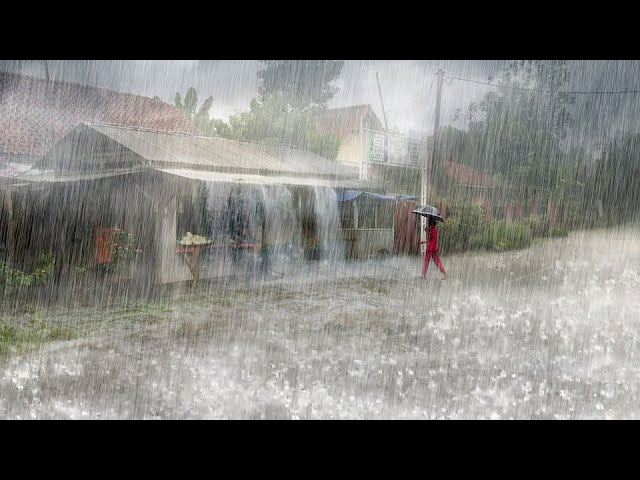 Intense Thunderstorm Walk | Heavy Rain & Strong Winds | Deeply Refreshing & Calming