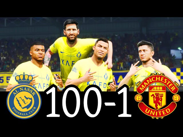 FC 24 -MESSI RONALDO NEYMAR & MBAPPE | ALL STARS | AL NASSR 100-0 MANCHESTER UNITED