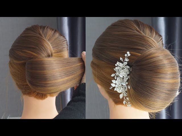 2 Minute Elegant Bun Hairstyle For Wedding And Party