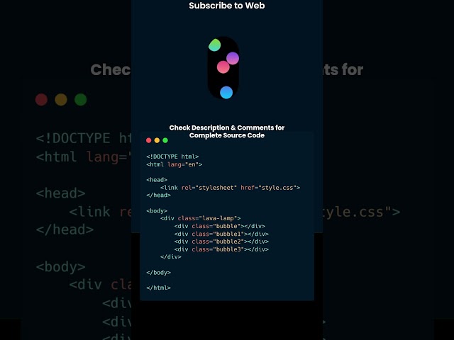 Creative Lava Lamp Animation using HTML & CSS with Source Code | CSS Animation Project