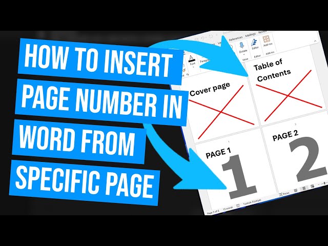 How to start page numbering from a specific page in Word