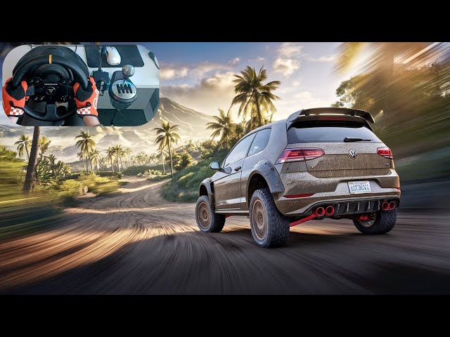 Off-Road Golf R THRILLS in Forza Horizon 5 - Epic Steering Wheel Action!