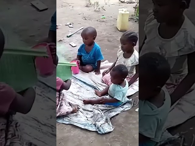 A 7year old girl cooking for her siblings