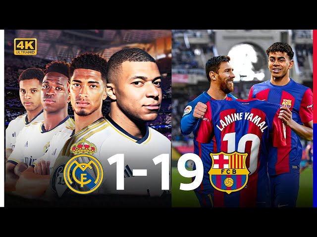 El Clasico | Barcelona Vs Real Madrid 19 - 1😨  | Goals & Highlights 4K | Mbappé Vs Yamal