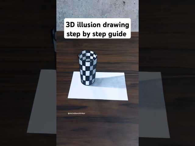 Full Tutorial of 3D glass drawing |  #3d #3dart #shorts  #tutorial #3ddrawing #fyp #foryou #trending