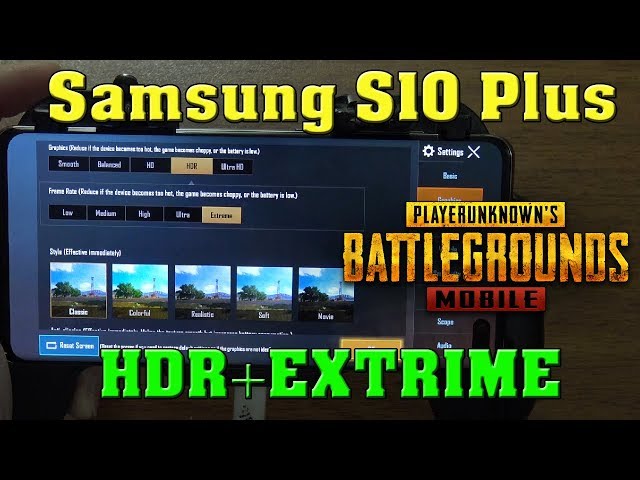 Samsung S10 Plus Pubg Mobile  HDR + Extrime test