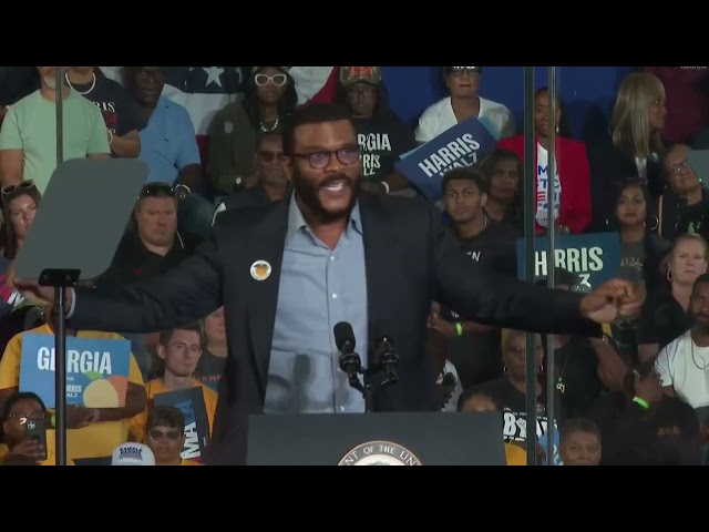 Tyler Perry's full Atlanta Kamala Harris rally speech: Georgia doesn’t complain, ‘we go to work’