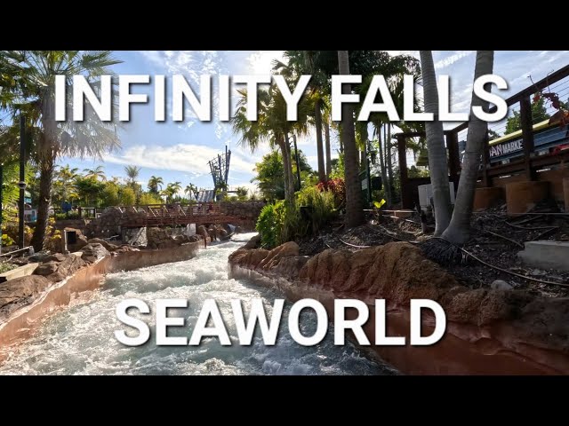 Infinity Falls waterride POV (5.3K) walk tour 2025 SeaWorld Orlando #seaworld #waterride #waterslide