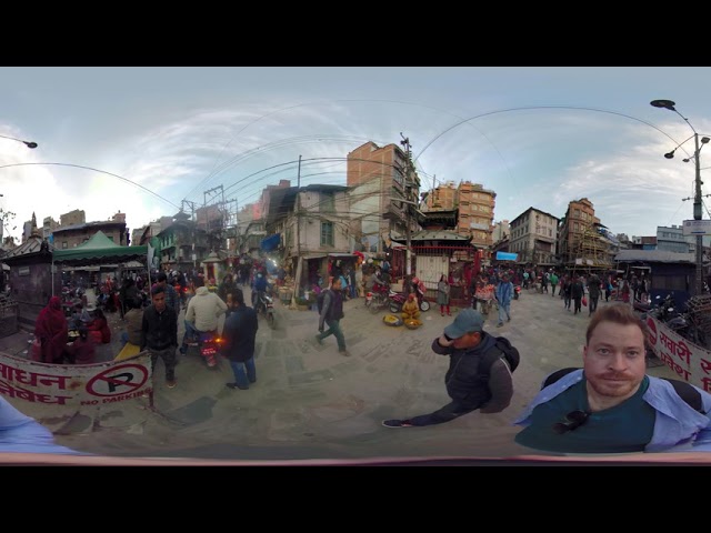 360 Travel video using Go Pro Fusion.  Exploring Kathmandu, Nepal, Asia.