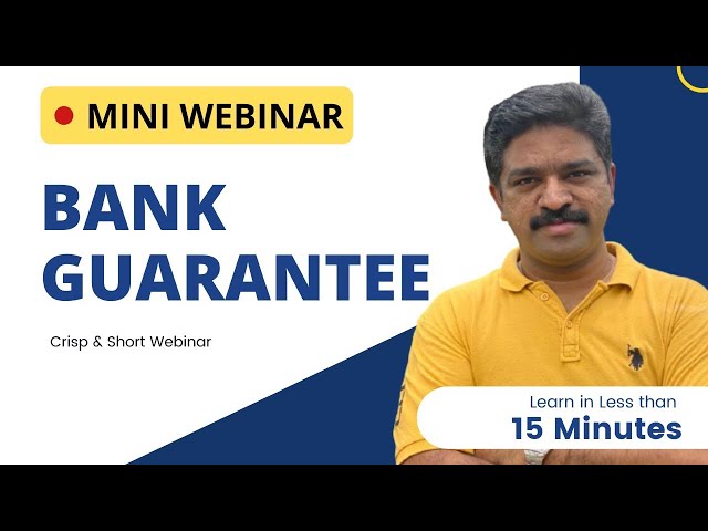 Mini Webinar | Bank Guarantee in less than 15 Minutes | CA Raja Classes