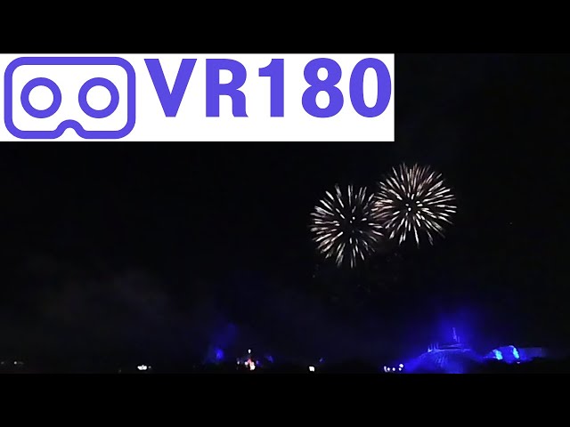 Disney's Contemporary, Balcony view, part of the nighttime firework show  VR180