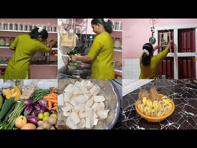 vegtable organization||routine vlog ||kerala special மத்தி மீன் குழம்பு ||மரவள்ளிக்கிழங்கு