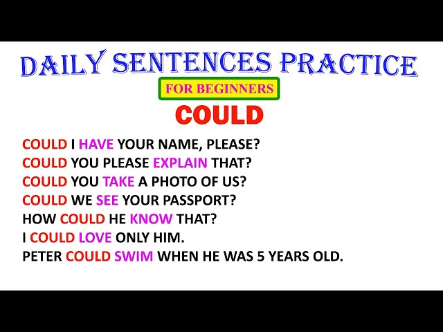 COULD | Daily Sentences Practice