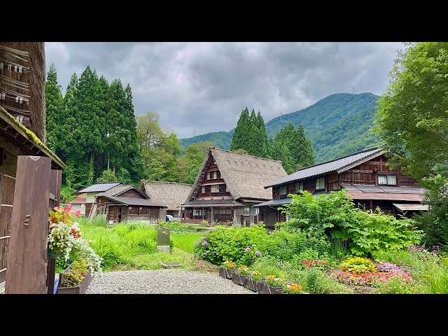 4K Walk Japan, The Most beautiful Suganuma Gassho Zukuri Village Walking Tour Gokayama Countryside