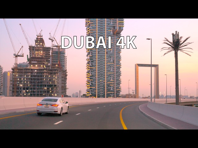 Dubai 4K - Driving Downtown - Skyline Sunrise