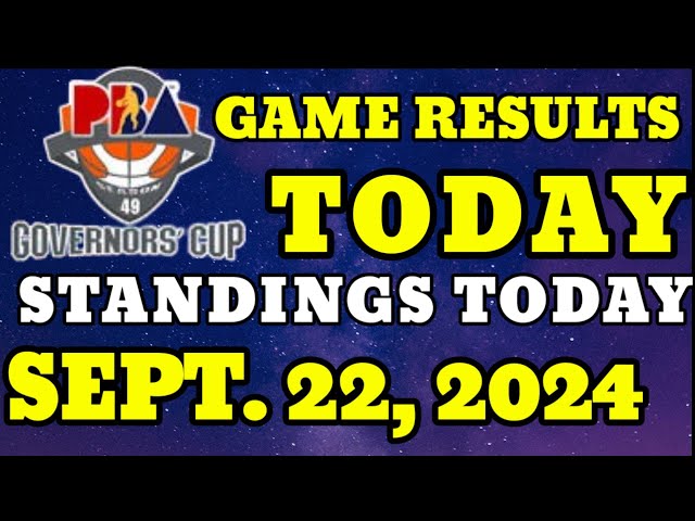 PBA Game Results Today | September 22, 2024 | PBA Standings Today As of September 22, 2024