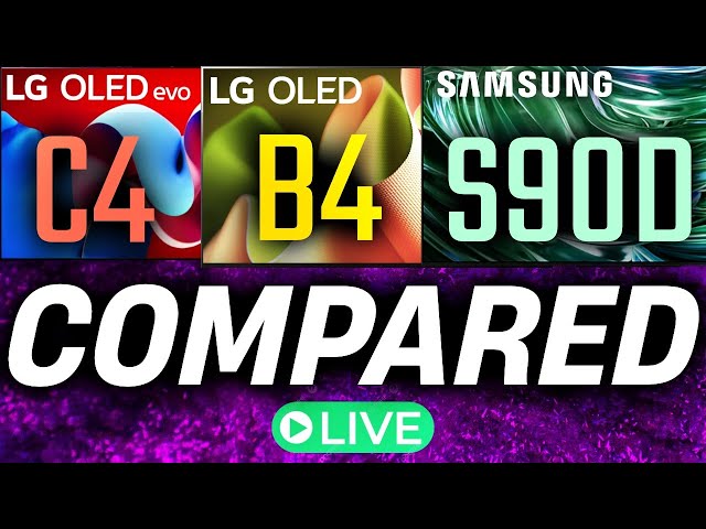 LG C4 vs LG B4 vs Samsung S90D  | Mid Range OLED TV Comparison