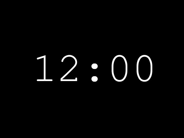 12 Minute Minimalist Silent Countdown Timer With Alarm